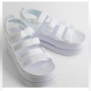 Nike Icon Classic platform sandals in triple white NEW